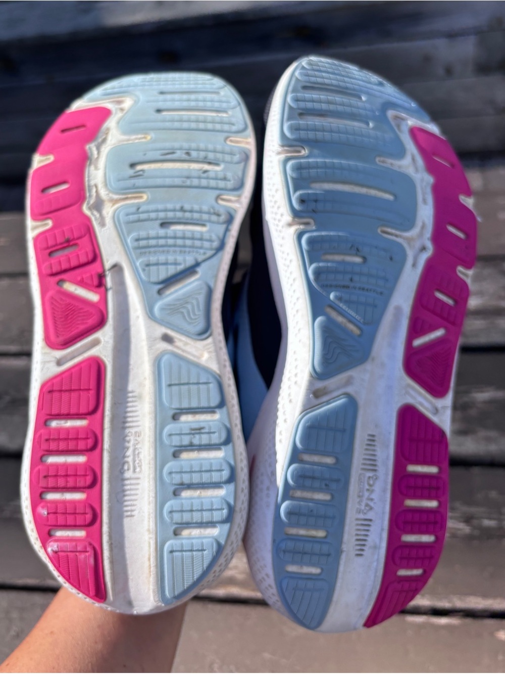 Brooks Black Running Shoe with Light Blue and Pink Accents - Picture 9 of 9
